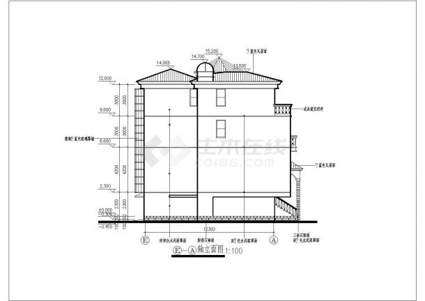 某地别墅建筑详细的CAD施工图纸-图一