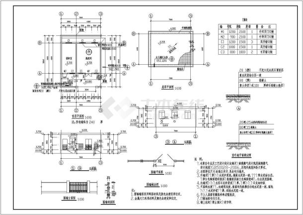 广州某单层临时燃气瓶组站建筑设计施工图-图一