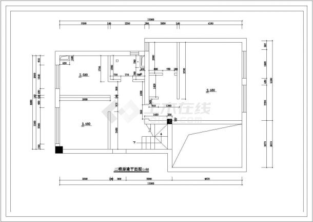 某城市三层别墅装修全套平面施工图-图二