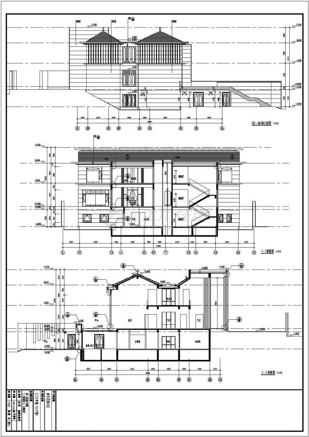 某地二层剪力墙结构别墅建筑设计施工图-图二