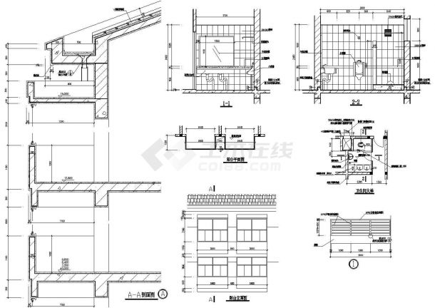 某学生宿舍建筑CAD设计施工图纸-图二