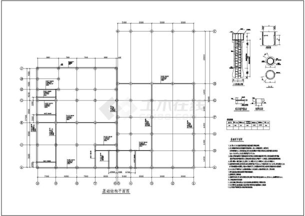 某地2层钢框架结构展厅结构施工图-图二