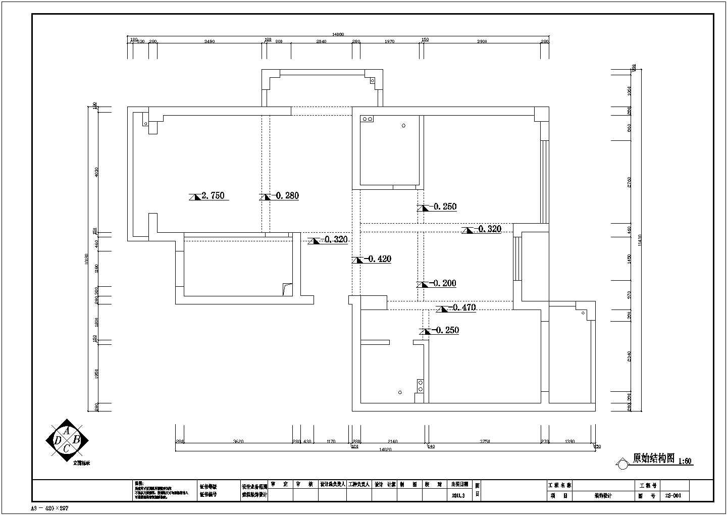 某简欧风格住宅家居装修设计CAD图（3房）