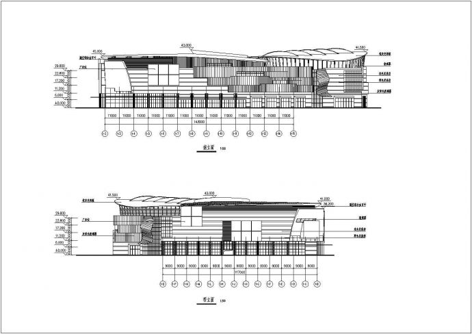 杭州6层框架结构万象城商业综合体建筑设计方案图_图1