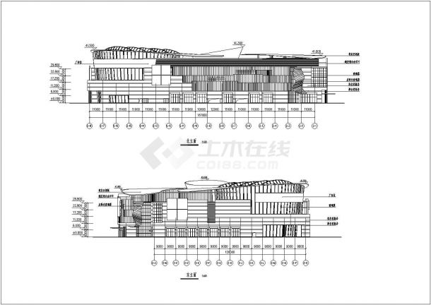 杭州6层框架结构万象城商业综合体建筑设计方案图-图二