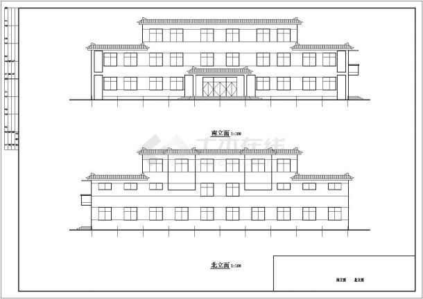 1244.5平米三层防保综合楼建筑施工图-图二