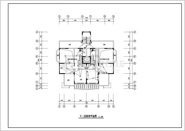某地区中层带地下室 (19)号住宅楼电气设计cad施工图-图二