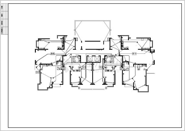 某地区中层带地下室 (34)号住宅楼电气设计cad施工图-图二