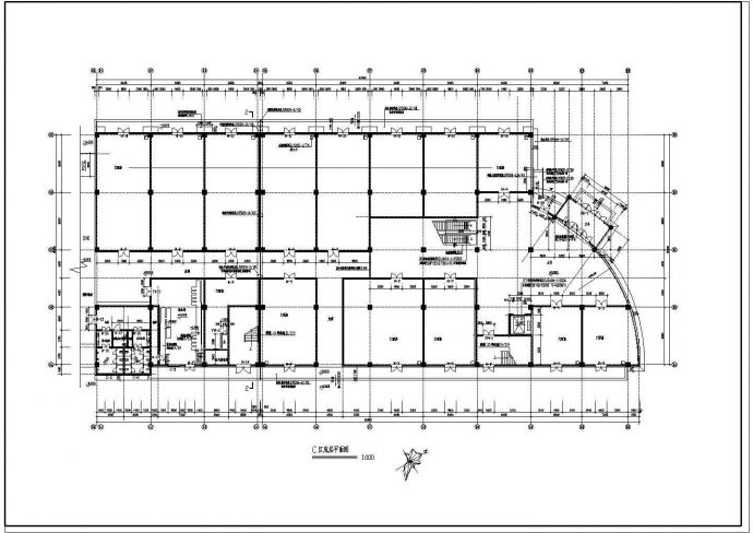 大型商场建筑施工全套CAD平面图_图1