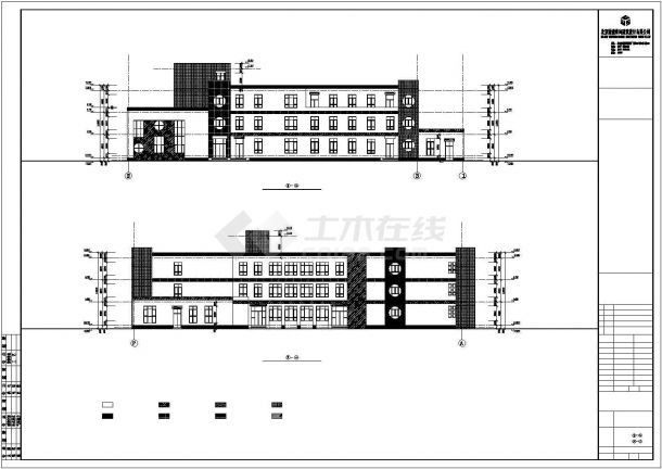 某地三层框架结构幼儿园建筑设计方案图-图二
