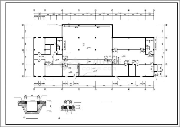 度假中心建施设计方案全套CAD平面图-图一