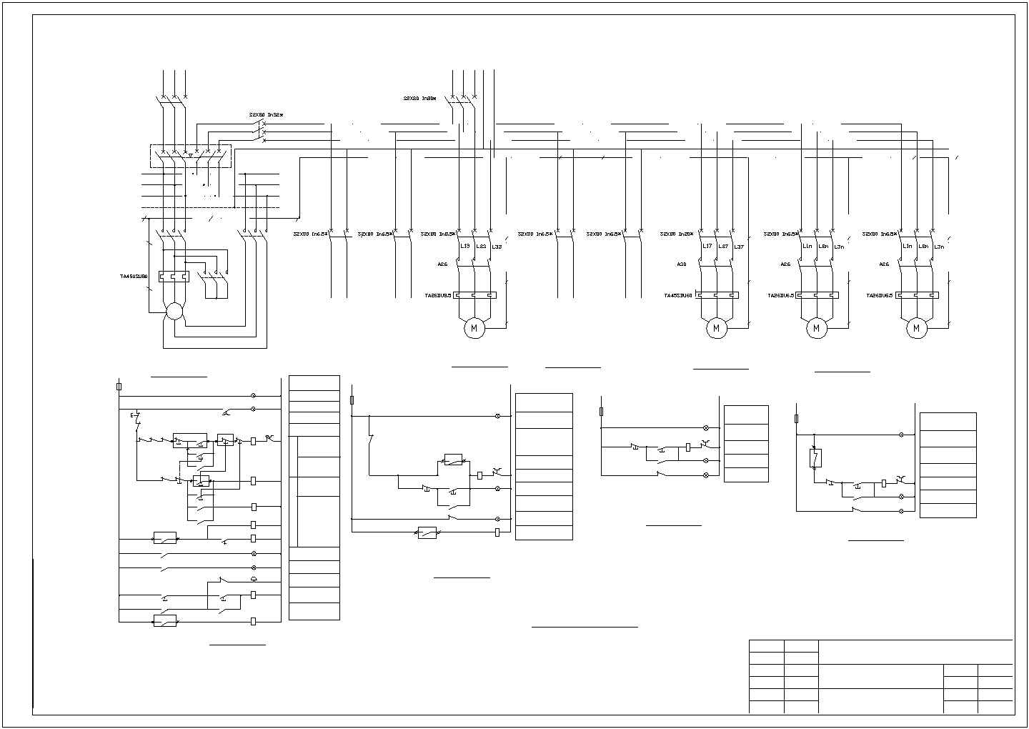 中央空调电气系统全套电气设计施工CAD图