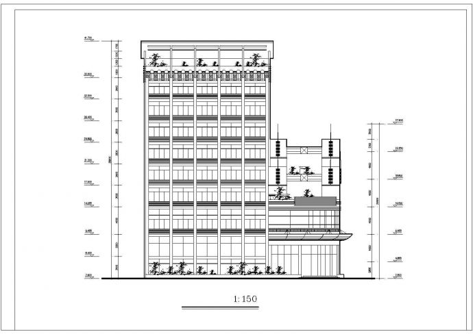 风云大酒店建筑施工方案全套CAD图纸_图1