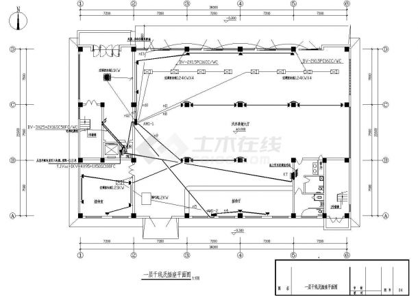 某汽车销售公司4S店全套电气设计施工CAD图-图二