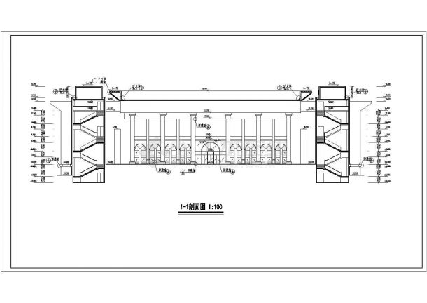 新疆某大学2层框架结构礼堂建筑设计施工图-图二