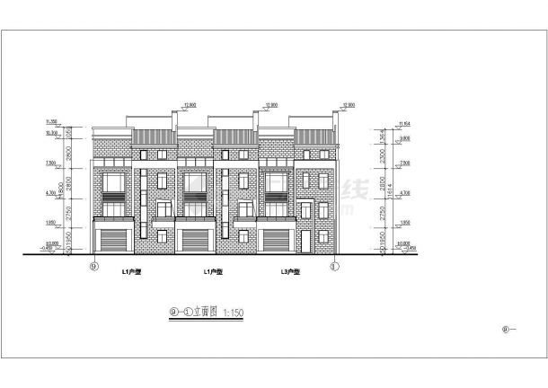 [江苏]现代风格别墅住宅CAD建筑施工图纸-图二