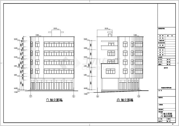 某私人五层框架结构商住楼建筑设计施工图-图一