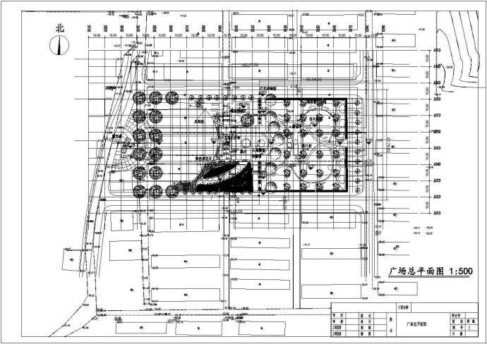 某市大型广场综合建筑设计施工图（1.1万平方米）_图1