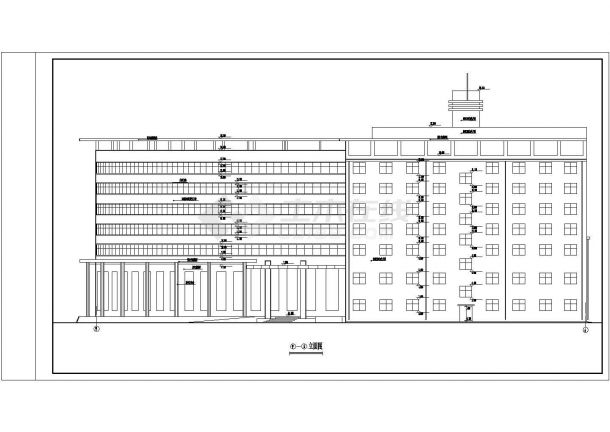 某市8层混凝土框架结构酒店建筑施工图纸-图二