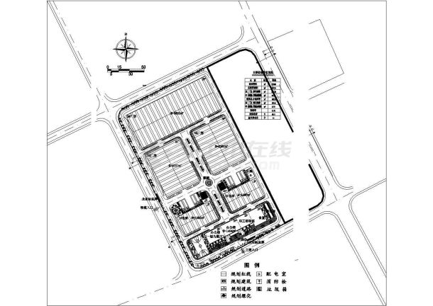 某工业厂区建筑规划设计总平面图纸-图二