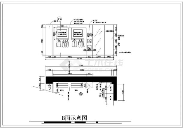 某地区服装店建筑装修z设计cad图纸-图一