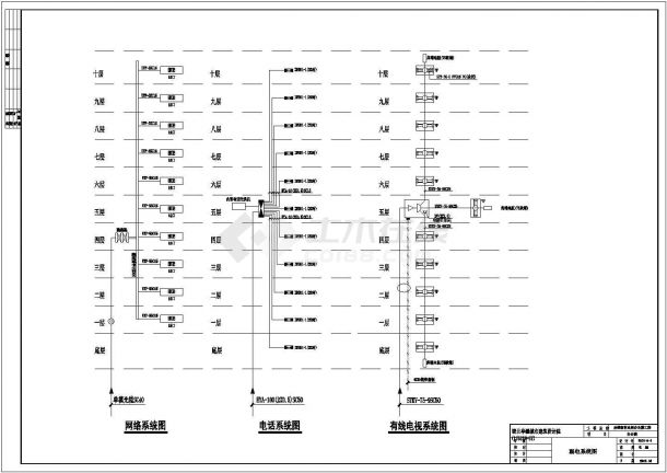 办公楼电气设计施工CAD全套图纸方案-图二