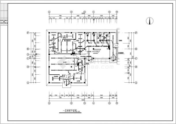 办公楼电全套电气设计施工CAD图纸-图二