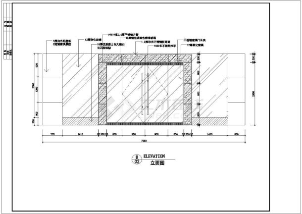 某地区售楼部建筑装修cad施工图-图二