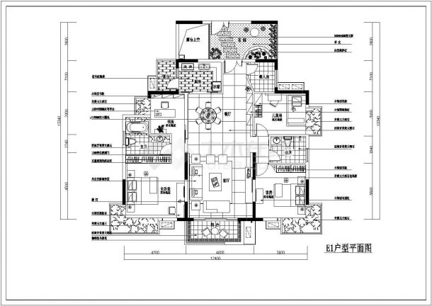 某高层住宅楼四室两厅室内装修及电气设计施工图-图二
