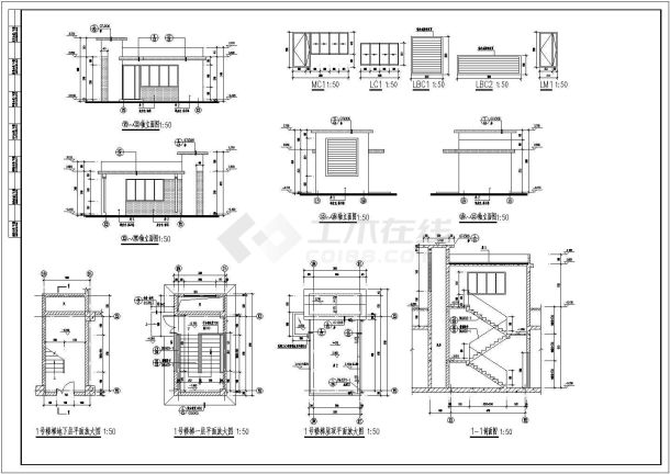 某住宅小区大型地下室停车场建筑施工图-图一