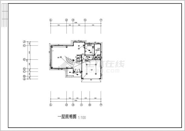 某地区欧式别墅电气设计cad施工图-图一