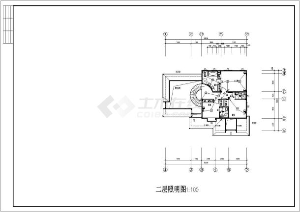 某地区欧式别墅电气设计cad施工图-图二