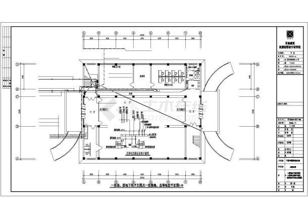 药厂办公楼电气设计施工CAD方案图-图一