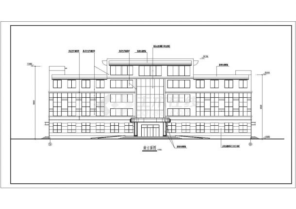 保定市某局部5层框架结构办公楼建筑施工图-图一