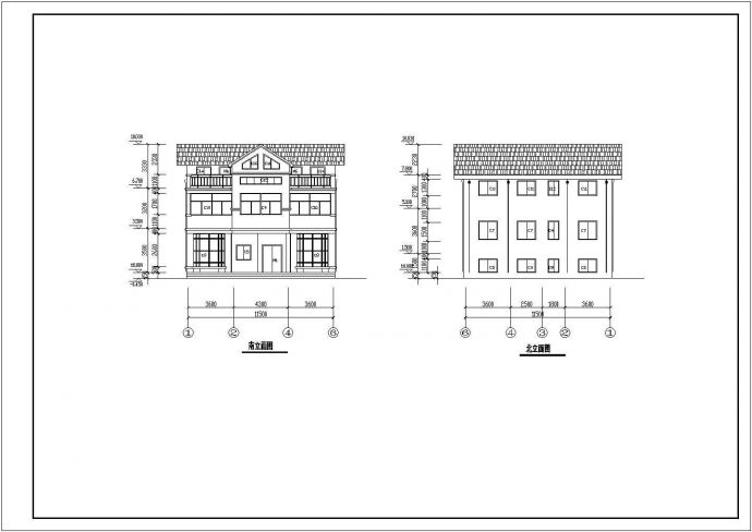 某地3层框架结构单栋错层别墅建筑方案图_图1
