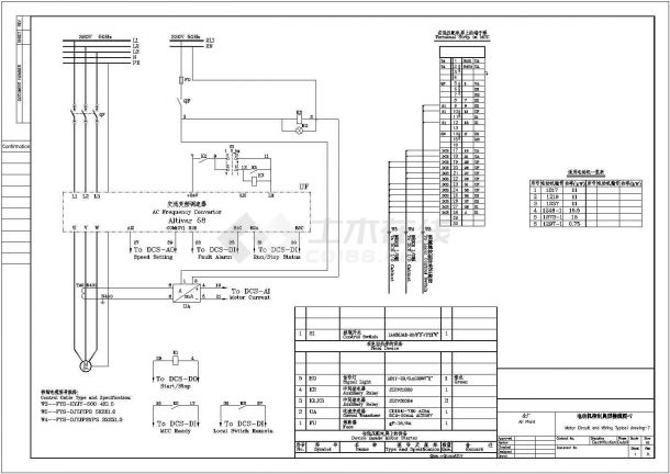 电动机二次接线全套电气设计施工CAD图-图二