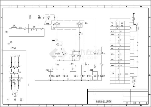 各种电机控制原理全套电气设计施工CAD图-图二