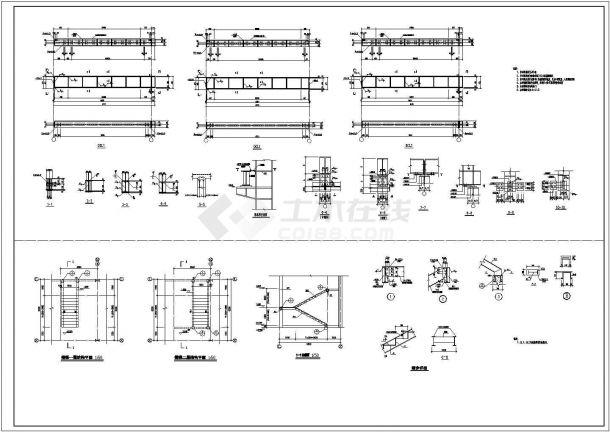 安徽省某大型门钢结构厂房结构施工图纸-图二