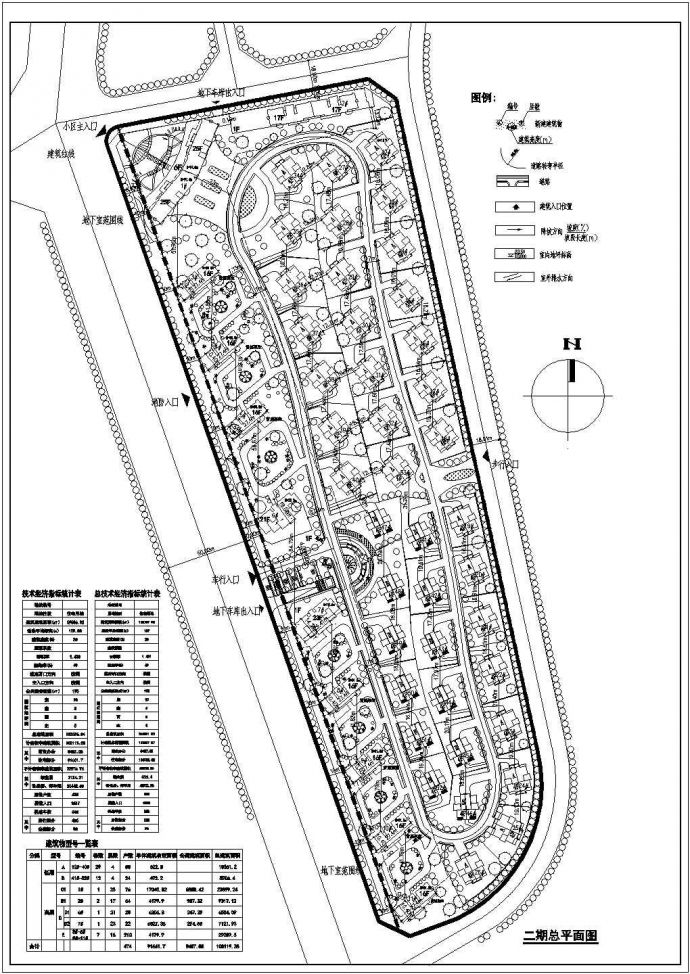 长沙万科某住宅小区建筑规划设计总平面方案图_图1