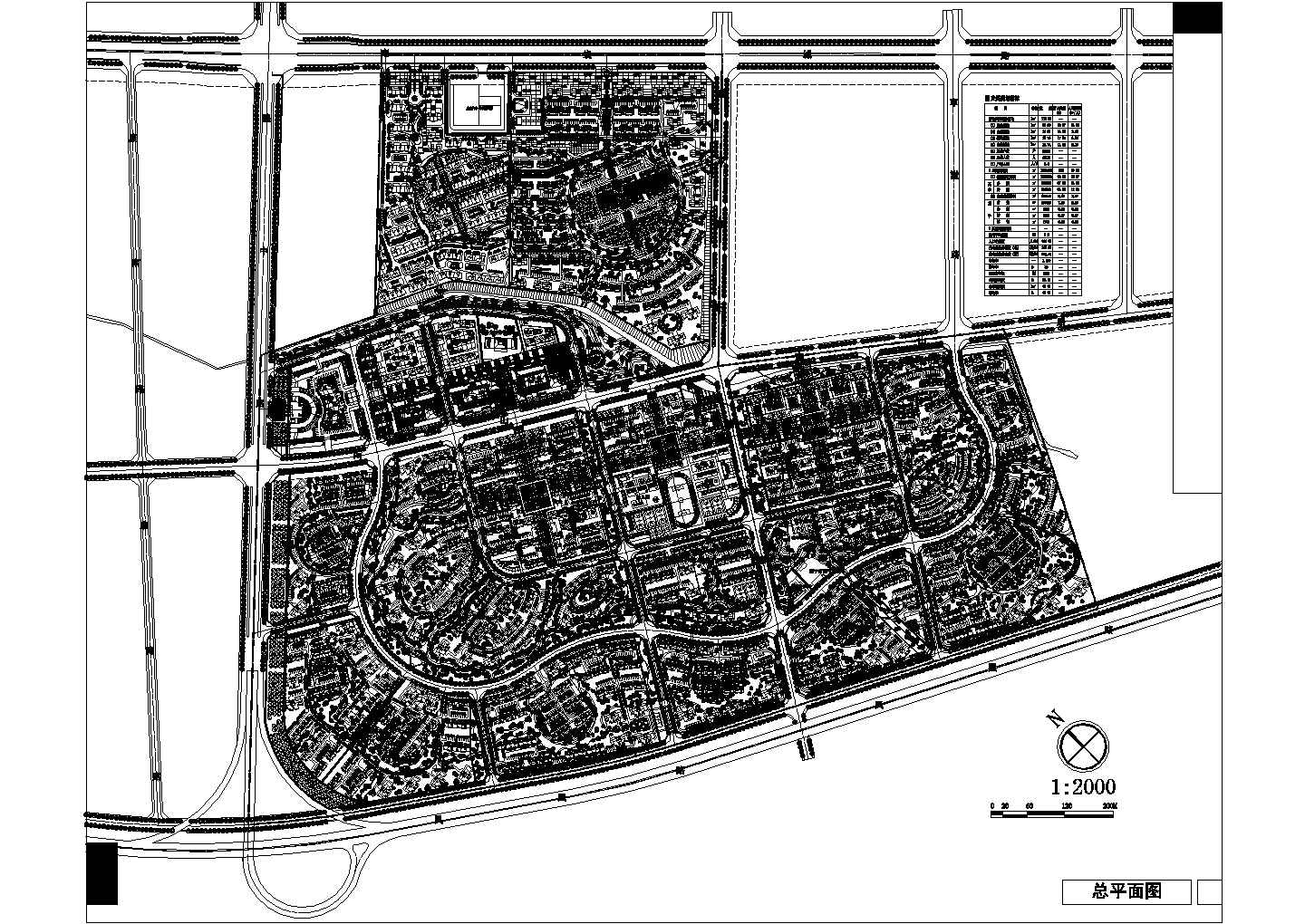 西宁某居住区建筑规划设计方案总平图