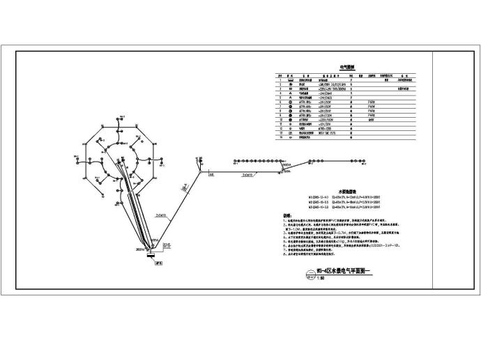 某地区大型小区园林电气设计cad施工图_图1