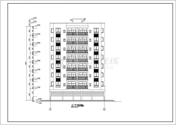贵州8层框架结构廉租房建筑设计施工图-图一