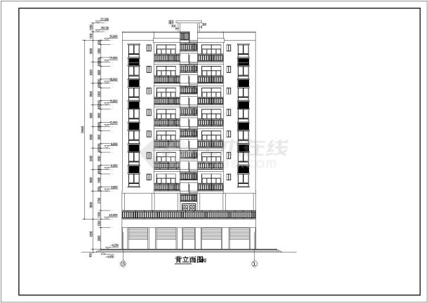 贵州8层框架结构廉租房建筑设计施工图-图二