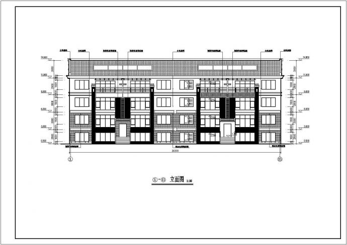 某地4层框架结构双拼别墅建筑设计施工图_图1