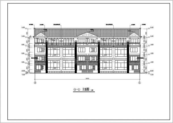某地4层框架结构双拼别墅建筑设计施工图-图二