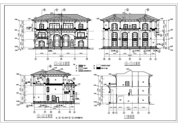 某地3层砖混双拼别墅建筑设计施工图_图1