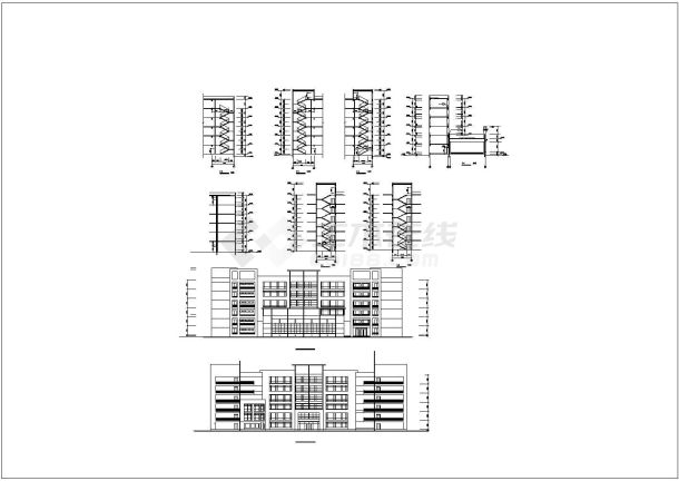 某地区大学教学楼建筑设计CAD施工方案图-图二