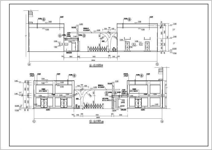 某小区单层大门及门卫室建筑设计施工图_图1