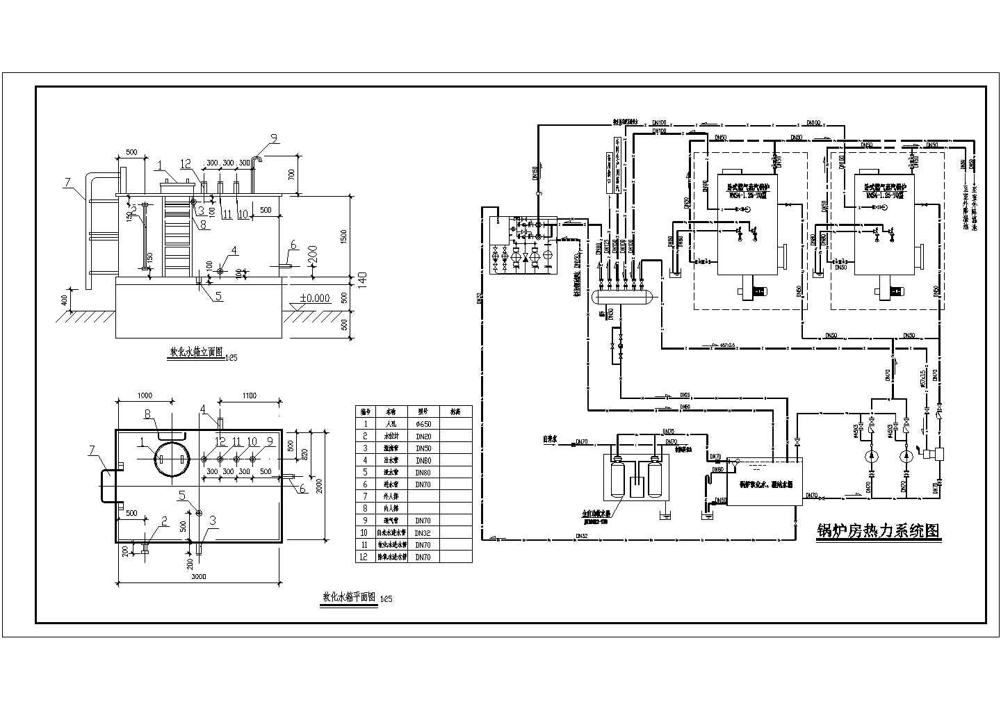 燃气锅炉房设计及采暖通风设计施工图