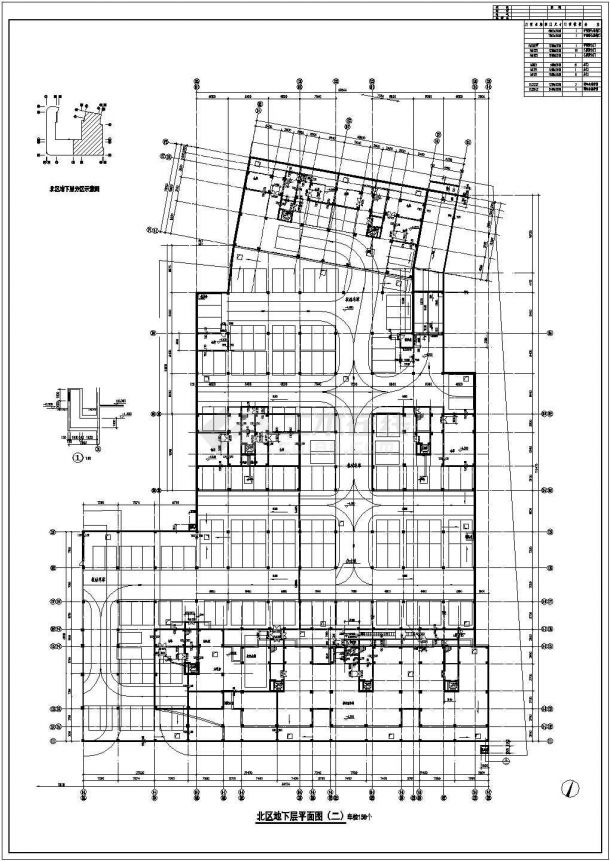 某高层住宅小区单层地下车库建筑设计施工图-图二